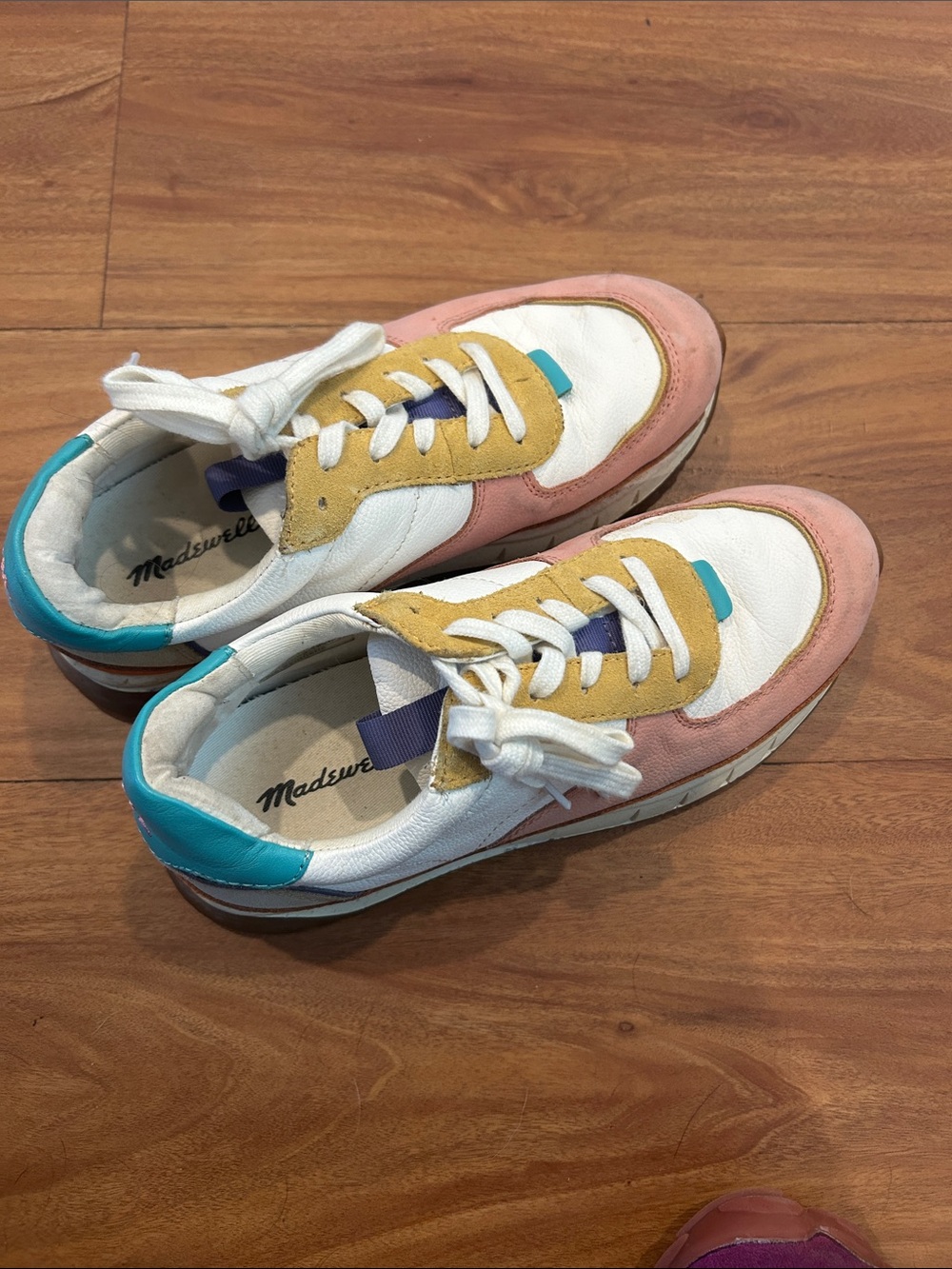 Madewell Colorblock Pink, White & Teal Sneakers Women’s size 7
